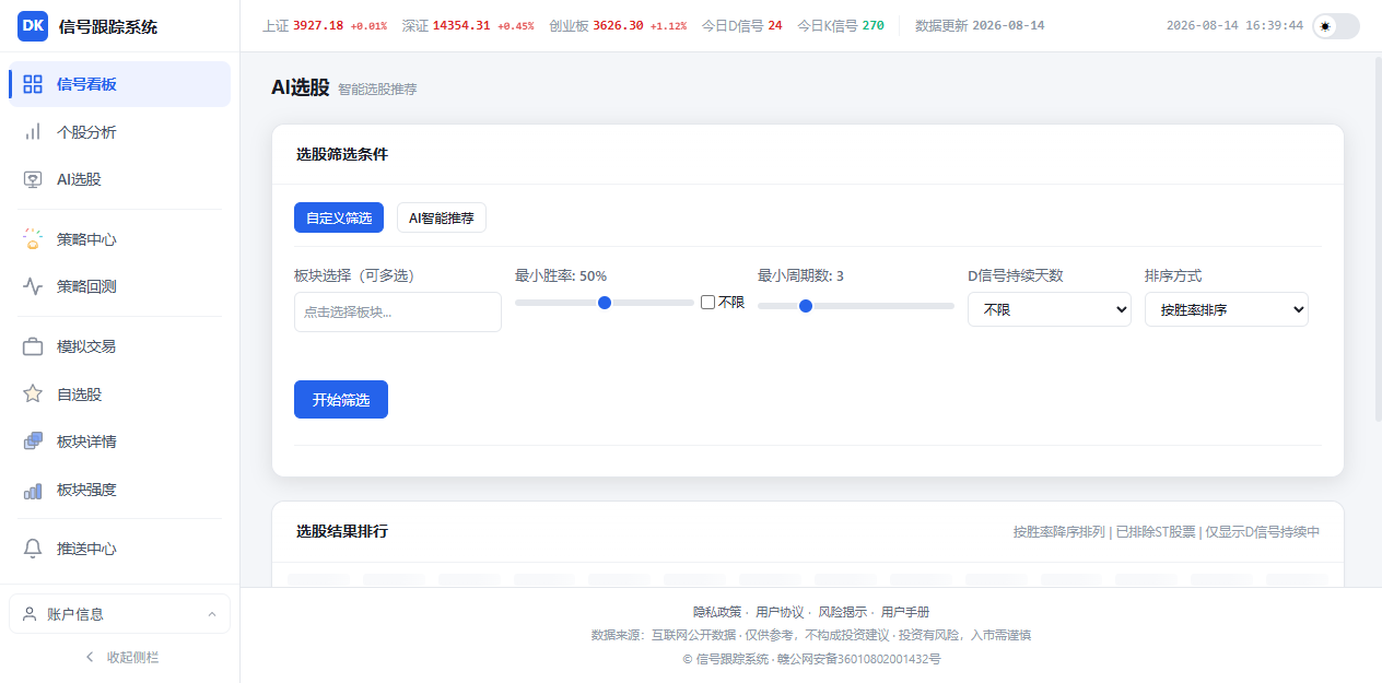 AI选股自定义筛选
